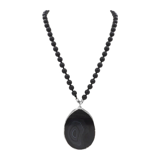 Onyx Collection - Silver Coal Necklace