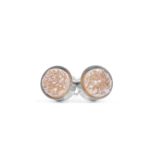 Regal Collection - Silver Amber Stud Earrings