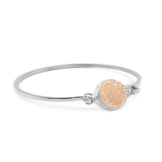 Stone Collection - Silver Amber Bracelet