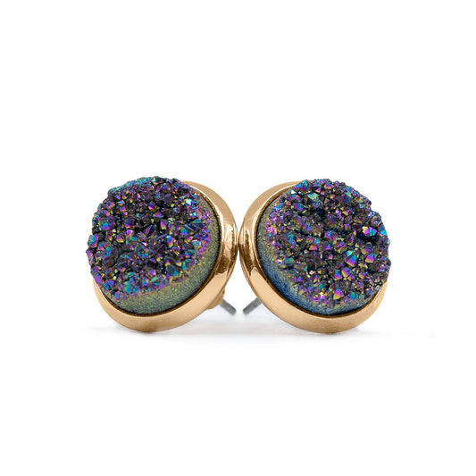 Stone Collection - Elara Cosmic Quartz Stud Earrings