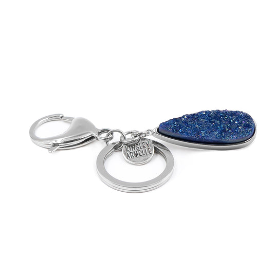 Accessory Collection - Silver Denim Quartz Drop Keychain