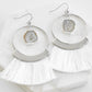 Agate Collection - Silver Ashen Fringe Earrings