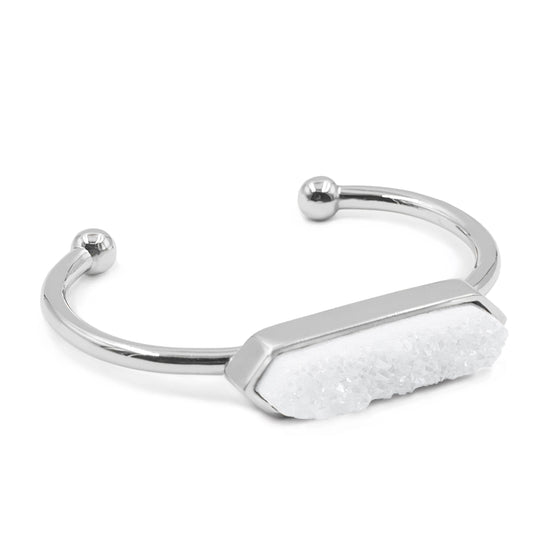 Bangle Collection - Silver Quartz Bracelet