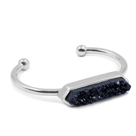 Bangle Collection - Silver Raven Quartz Bracelet