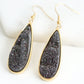 Druzy Collection - Raven Quartz Drop Earrings (Unique)