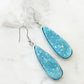 Druzy Collection - Silver Azure Quartz Drop Earrings