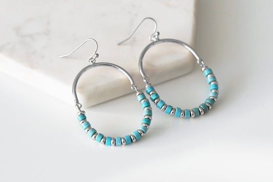 Naomi Collection - Silver Turquoise Earrings