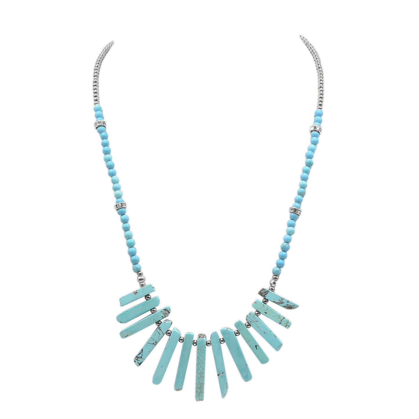 Chip Collection - Silver Turquoise Necklace