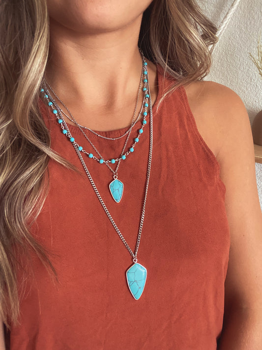 Ivy Collection - Silver Turquoise Necklace