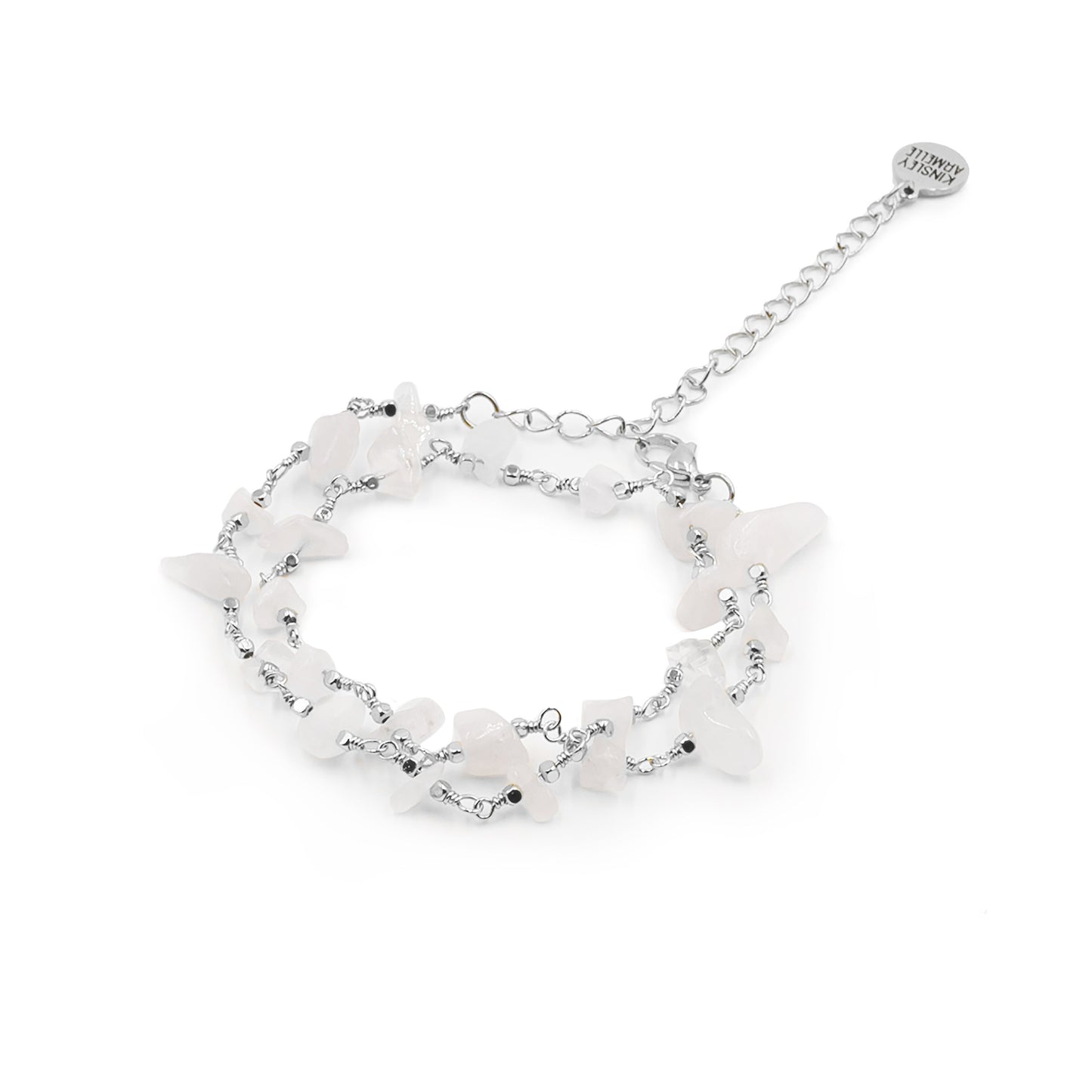 Luiza Collection - Silver Quartz Wrap Bracelet