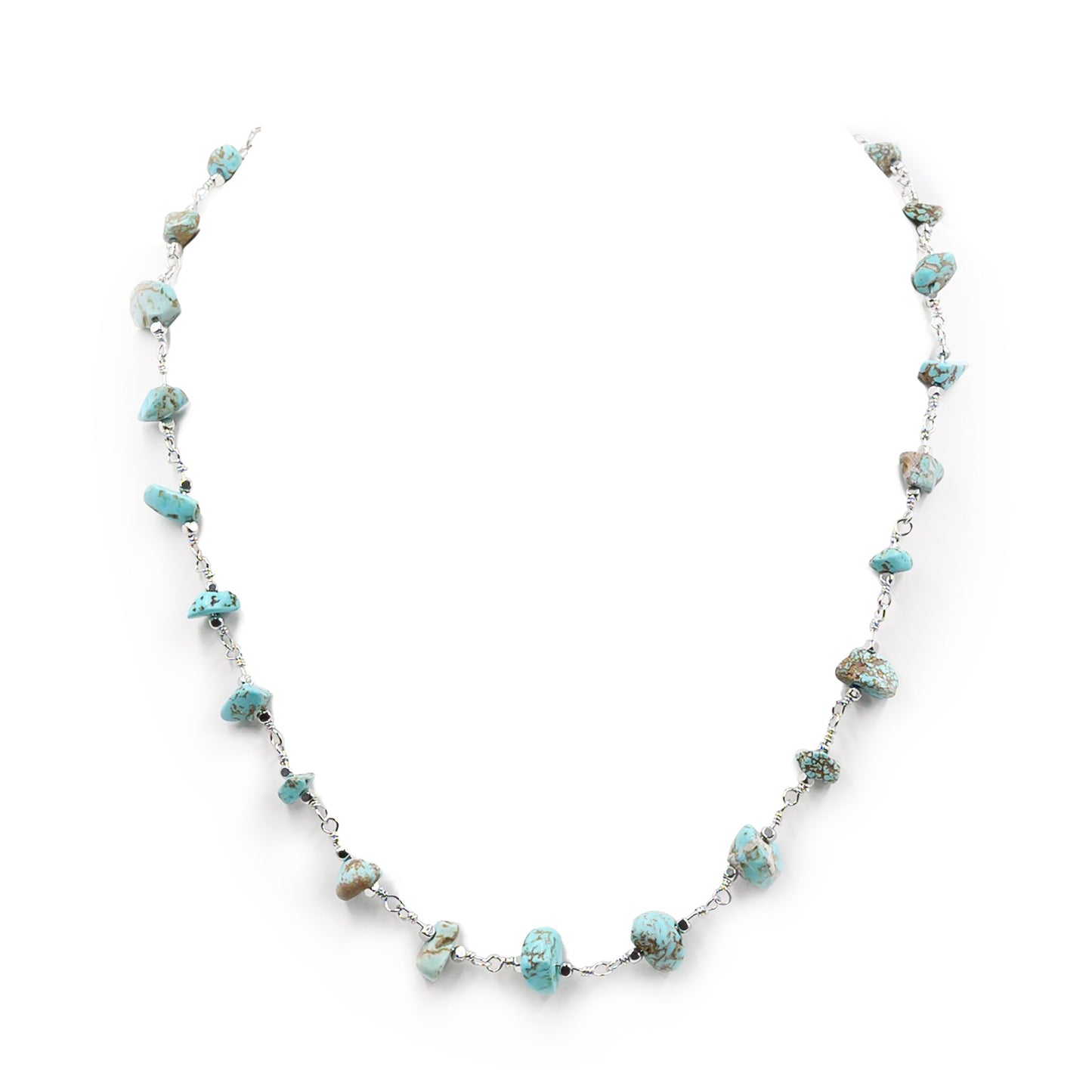 Luiza Collection - Silver Turquoise Necklace
