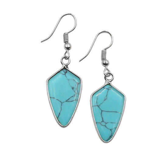 Maxi Collection - Silver Turquoise Earrings