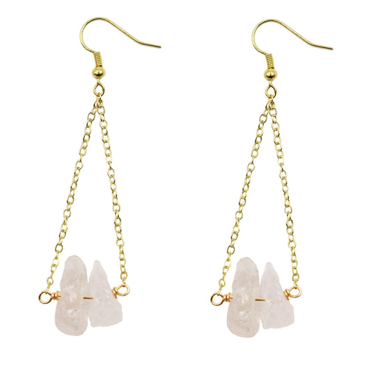 Percy Collection - Raw Ballet Stone Earrings