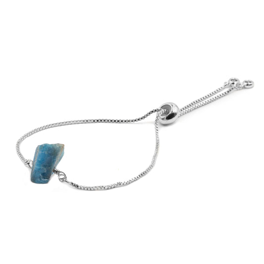 Percy Collection - Silver Raw Azure Stone Bracelet