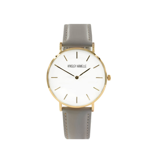 Tempus Collection - Rose Gold Ashen Taupe Leather Watch