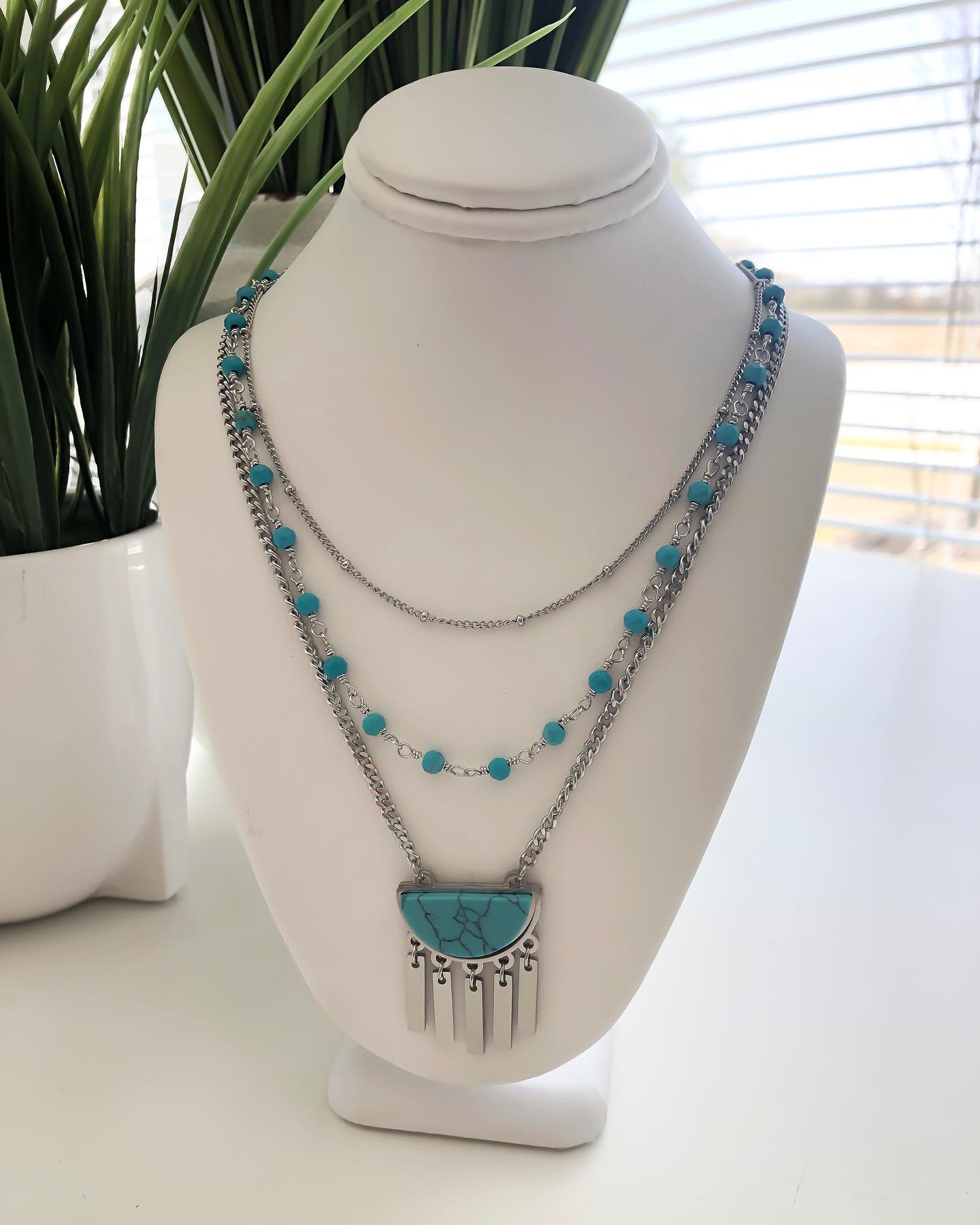 Vail Collection - Silver Turquoise Necklace