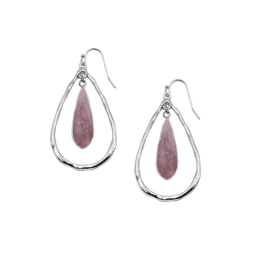 Zuri Collection - Silver Ruby Earrings
